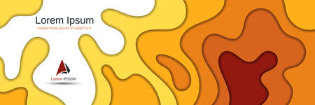 Abstract style 3d paper cut vector backgroundのイラスト素材