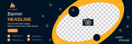 Abstract geometric style horizontal banner, social media cover, booklet, coupon vector design...