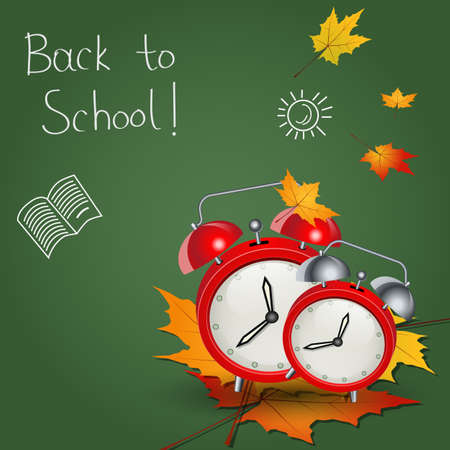 Back to school, education autumn style vector backgroundのイラスト素材