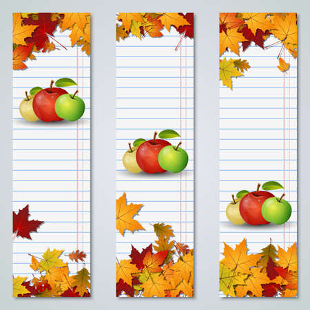 Back to school autumn style vector banners collectionのイラスト素材