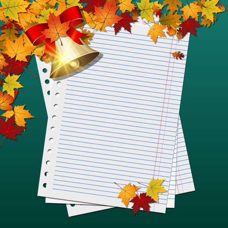 Back to school, education autumn style vector backgroundのイラスト素材