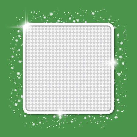 Christmas and New Year elegant vector background with white frame, stars and snowflakesのイラスト素材