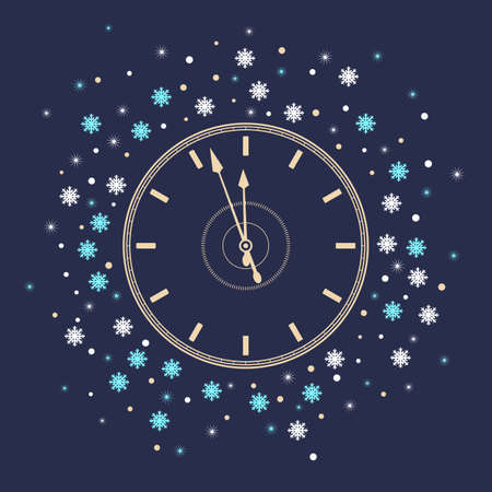 Christmas and New Year retro style vector illustrationのイラスト素材