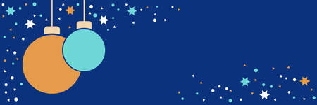 Christmas and New Year horizontal  vector banner templateのイラスト素材