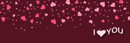 St. Valentine's Day elegant horizontal banner, greeting card, coupon vector templateのイラスト素材
