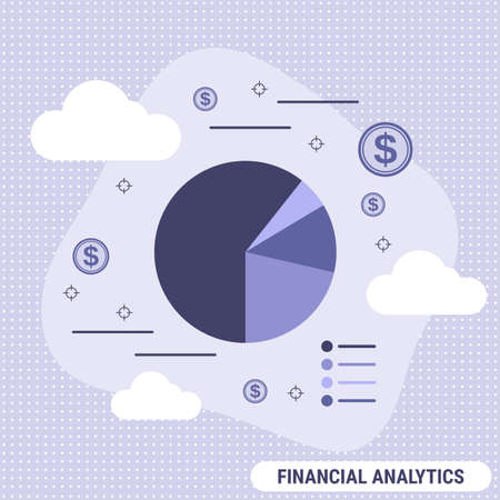 Financial analytics flat design style vector concept illustrationのイラスト素材