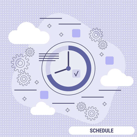 Schedule, time management, business planning flat design style vector concept illustrationのイラスト素材
