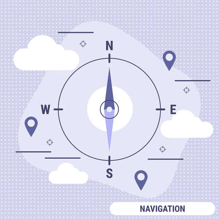 Navigation flat design style vector concept illustrationのイラスト素材