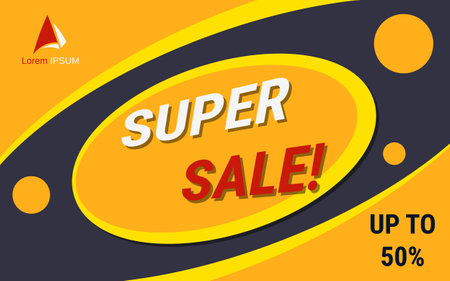 Super sale, promotion, discount banner vector design templateのイラスト素材