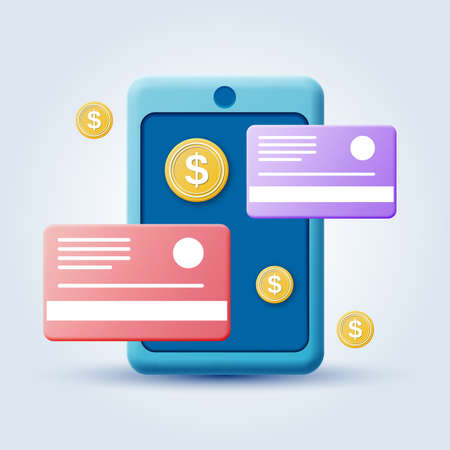 Mobile banking, financial transaction, online payment cartoon style vector concept illustrationのイラスト素材