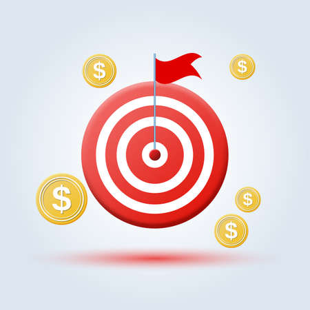 Business target, success cartoon style vector concept illustrationのイラスト素材
