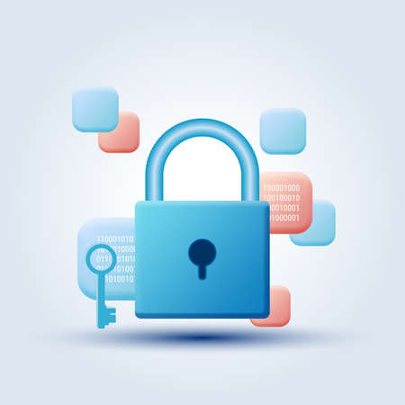 Information security, data protection cartoon style vector concept illustrationのイラスト素材