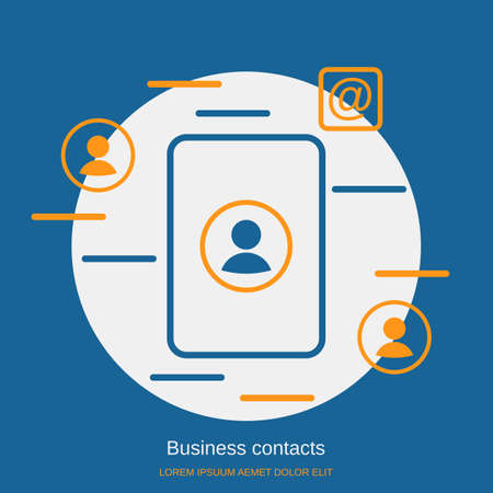 Business contacts flat design style vector concept illustrationのイラスト素材