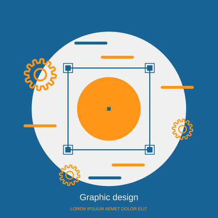 Graphic design, digital art flat design style vector concept illustrationのイラスト素材