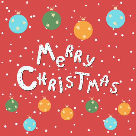 Christmas and New Year cartoon style vector illustration. Design for square flyer, banner, invitation card, bookletのイラスト素材