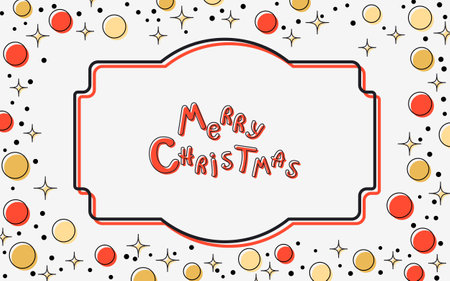 Christmas and New Year retro style vector illustrationのイラスト素材