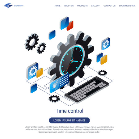 Time control, business planning, schedule 3d isometric vector concept illustrationのイラスト素材