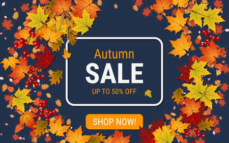 Autumn style elegant vector background. Design for flyer, invitation card, promo poster, discount coupon, voucher, sale bannerのイラスト素材