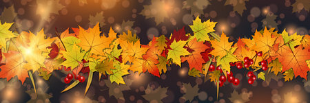 Autumn style vector background. Sale banner, discount, voucher, invitation card, coupon design templateのイラスト素材