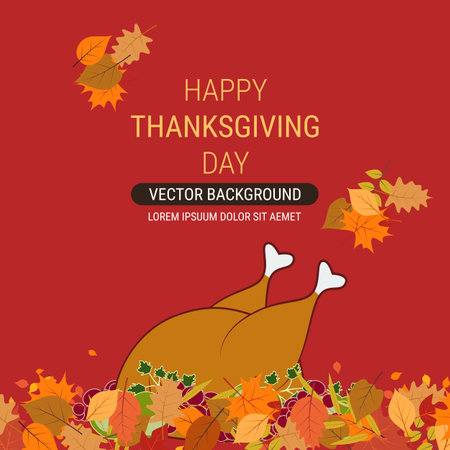 Happy Thanksgiving Day cartoon style vector illustration. Design for banner, flyer, invitation card, coupon, voucherのイラスト素材