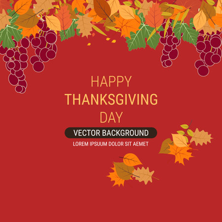 Happy Thanksgiving Day cartoon style vector illustration. Design for banner, flyer, invitation card, coupon, voucherのイラスト素材