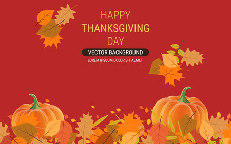 Happy Thanksgiving Day cartoon style vector illustration. Design for banner, flyer, invitation card, coupon, voucherのイラスト素材