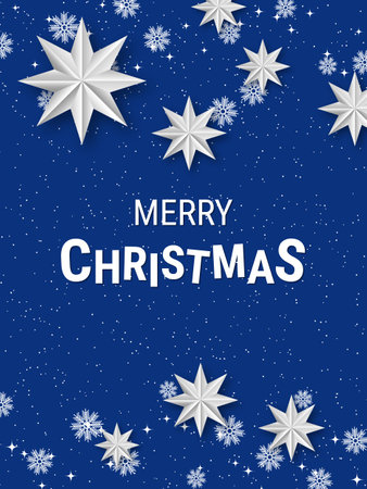Christmas and New Year luxury vector background with stars and snowflakes. Design for banner, flyer, invitation card, coupon, voucherのイラスト素材