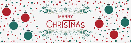 Merry Christmas and Happy New Year retro style vector banner templateのイラスト素材