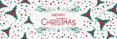 Merry Christmas and Happy New Year retro style vector banner templateのイラスト素材