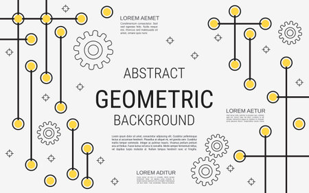 Digital technology vector concept illustration. Abstract geometric style background. Design for banner, booklet, brochure cover, flyer, presentationのイラスト素材