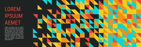 Abstract geometric style vector background. Web banner, card, coupon design templateのイラスト素材