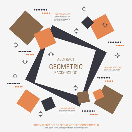 Modern trendy vector design illustration. White background with abstract geometric style elements. Design for booklet, brochure cover, annual reportのイラスト素材