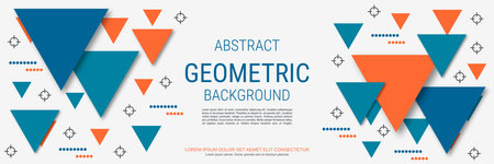 Modern trendy banner vector design template. White background with abstract geometric style elementsのイラスト素材