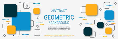 Modern trendy banner vector design template. White background with abstract geometric style elementsのイラスト素材