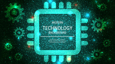 Modern technology style vector background. Design for presentation, slideshow, landing page, flyer, banner, card, bookletのイラスト素材