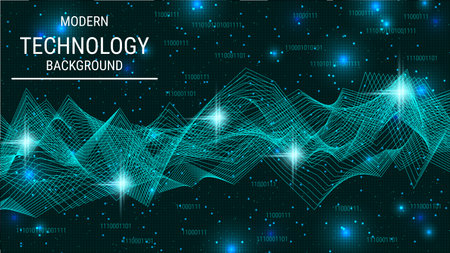 Modern technology style vector background. Design for presentation, slideshow, landing page, flyer, banner, card, bookletのイラスト素材