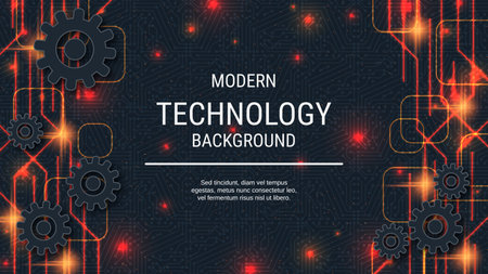 Modern technology style vector background. Design for presentation, slideshow, landing page, flyer, banner, card, bookletのイラスト素材