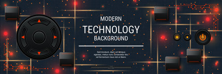 Modern technology style vector banner design templateのイラスト素材