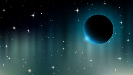 Deep space vector illustration. Background for presentation, landing page, booklet, bannerのイラスト素材