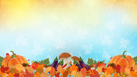 Autumn theme elegant vector background. Design for presentation, website, landing page, wallpaper, flyer, booklet, bannerのイラスト素材