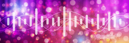 Music theme, dance club, night party colorful vector banner design template