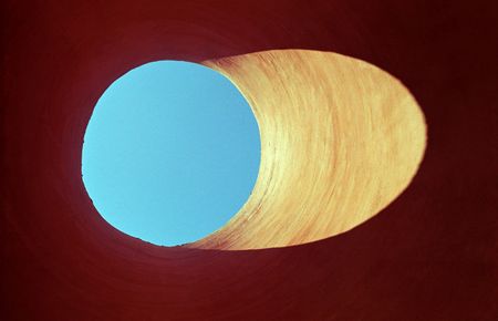 circular and oval shapes on top of a domeの写真素材