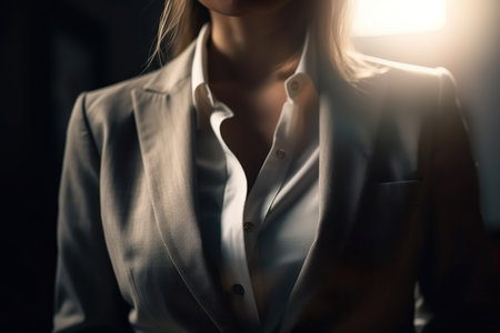 Businesswoman in a confident pose in the officeの素材