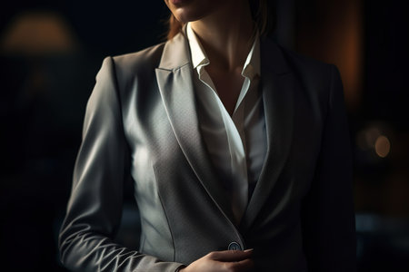 Businesswoman in a confident pose in the officeの素材