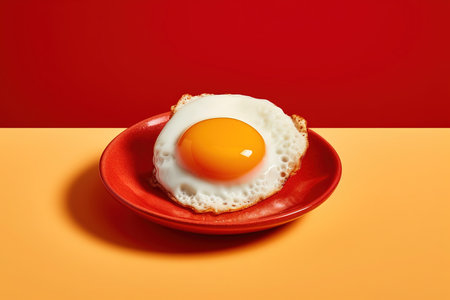 Delicious scrambled eggs in white background isolated top view. high quality photoの写真素材