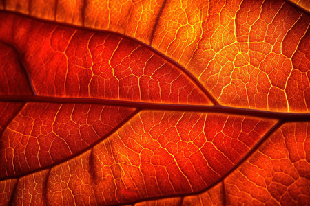 The texture of a tree leaf. macro texture of leaves. Background red leaves. high quality photoの写真素材