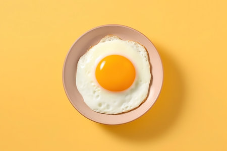 Delicious scrambled eggs in white background isolated top view. high quality photoの素材