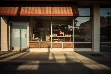 An empty shop window. An abandoned store. High quality photoの写真素材