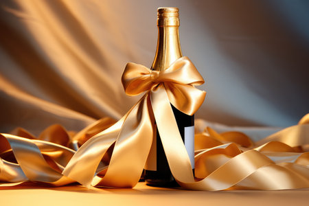 glasses and bottle of champagne, Christmas and New Year. Holidays and dreams. Make a wish. High quality photoの写真素材