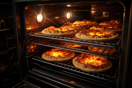 Delicious pizza in the oven, close-up, kitchen or dining room interior. High quality photoの写真素材